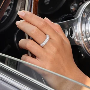Silber Ring, PAVE, Gr.52-LEAF Best