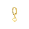 Single Creole CLOVER/Zirkonia, 18 K Gelbgold vergoldet-LEAF Sale