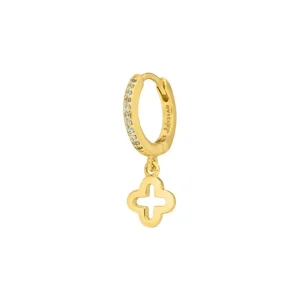 Single Creole CLOVER/Zirkonia, 18 K Gelbgold vergoldet-LEAF Sale