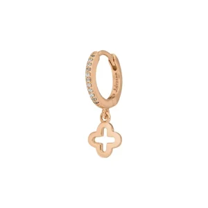 Single Creole CLOVER/Zirkonia, 18 K Rosegold vergoldet-LEAF Online
