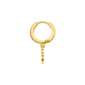 Single Creole CLOVER/Zirkonia, 18 K Gelbgold vergoldet-LEAF Sale