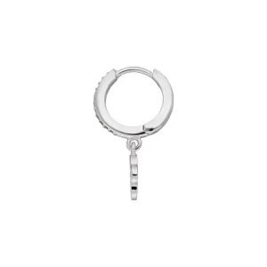 Single Creole CLOVER/Zirkonia, 925 Sterlingsilber-LEAF Outlet