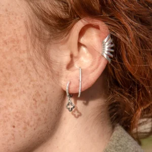 Single Creole CLOVER/Zirkonia, 18 K Rosegold vergoldet-LEAF Online