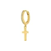 Single Creole CROSS/Zirkonia, 18 K Gelbgold vergoldet-LEAF Sale