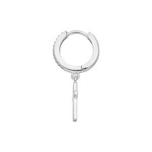 Single Creole CROSS/Zirkonia, 925 Sterlingsilber-LEAF Online