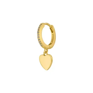 Single Creole HEART/Zirkonia, 18 K Gelbgold vergoldet-LEAF Online