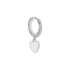 Single Creole HEART/Zirkonia, 925 Sterlingsilber-LEAF Hot