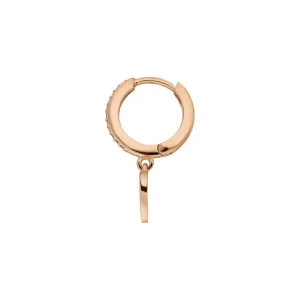 Single Creole HEART/Zirkonia, 18 K Rosegold vergoldet-LEAF Clearance