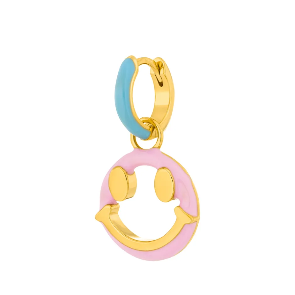 single_creole_joy_emoji___1.webp Single Creole "Joy" EMOJI, 18 K Gelbgold vergoldet-LEAF New