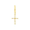 Single Creole SPARKLE CROSS, 18 K Gelbgold vergoldet-LEAF Hot