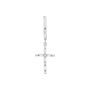 Single Creole SPARKLE CROSS, 925 Sterlingsilber-LEAF Online