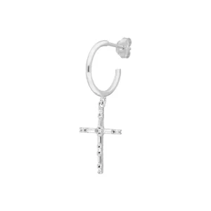 Single Creole SPARKLE CROSS, 925 Sterlingsilber-LEAF Online