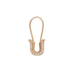Single-Ohrhänger SAFETY PIN, 18 K Rosegold vergoldet-LEAF Online