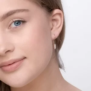 Single-Ohrhänger SAFETY PIN, 18 K Rosegold vergoldet-LEAF Online