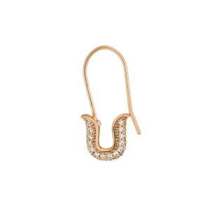 Single-Ohrhänger SAFETY PIN, 18 K Rosegold vergoldet-LEAF Online