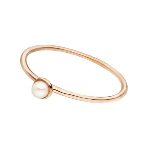 Stacking Ring, Perle, 3mm, 18 K Roségold vergoldet-LEAF Sale