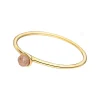 Stacking Ring, Rosenquarz, 3mm, 18 K Gelbgold vergoldet-LEAF Best