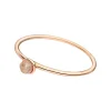 Stacking Ring, Rosenquarz, 3mm, 18 K Roségold vergoldet-LEAF New