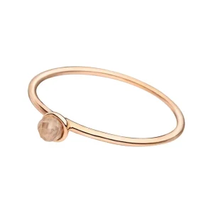 Stacking Ring, Rosenquarz, 3mm, 18 K Roségold vergoldet-LEAF New