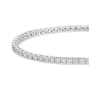 Tennisarmband mit Diamanten, 18 Karat Weißgold, 3.42ct, 17.0cm-LEAF New