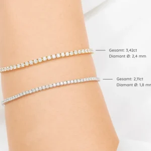 Tennisarmband mit Diamanten, 18 Karat Gelbgold, 1.99ct-LEAF Fashion