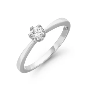 Verlobungsring Classic Solitair 0,25ct, 14 Karat Weißgold-LEAF Fashion