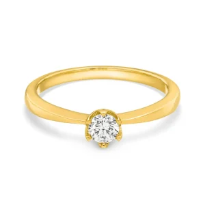 Verlobungsring Classic Solitair 0,25ct, 14 Karat Gelbgold-LEAF Hot