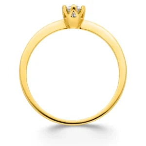 Verlobungsring Classic Solitair 0,14ct, 14 Karat Gelbgold-LEAF Online