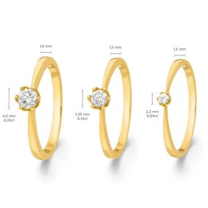 Verlobungsring Classic Solitair 0,14ct, 14 Karat Gelbgold-LEAF Online
