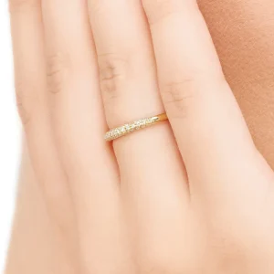 Verlobungsring DAZZLE mit Diamanten, 14 Karat Gelbgold-LEAF New