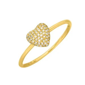 Verlobungsring Herz mit Diamanten, 18 Karat Gelbgold-LEAF Outlet