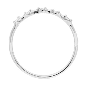Verlobungsring mit 5 Diamanten, 14 Karat Weißgold-LEAF New