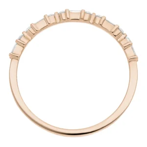 Verlobungsring mit Baguette Diamanten, 14 Karat Rosegold-LEAF Fashion