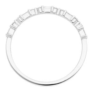 Verlobungsring mit Baguette Diamanten, 14 Karat Weißgold-LEAF Clearance