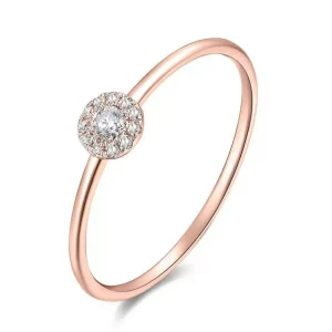 Verlobungsring Pave II in 18 Karat Rosegold mit Diamanten-LEAF Discount