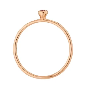 Verlobungsring Petite, Ruby, 14 Karat Rosegold-LEAF New