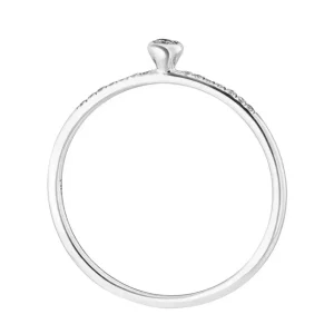 Verlobungsring Petite, White Diamond, 14 Karat Weißgold-LEAF New