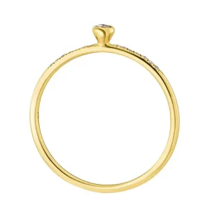 Verlobungsring Petite, White Diamond, 14 Karat Gelbgold-LEAF Outlet