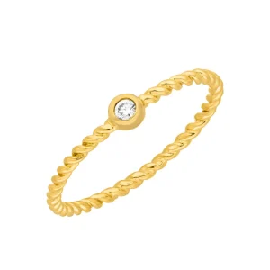 Verlobungsring Single Diamond in 18 Karat Gelbgold-LEAF Online