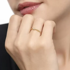 Verlobungsring Single Diamond in 18 Karat Gelbgold-LEAF Online