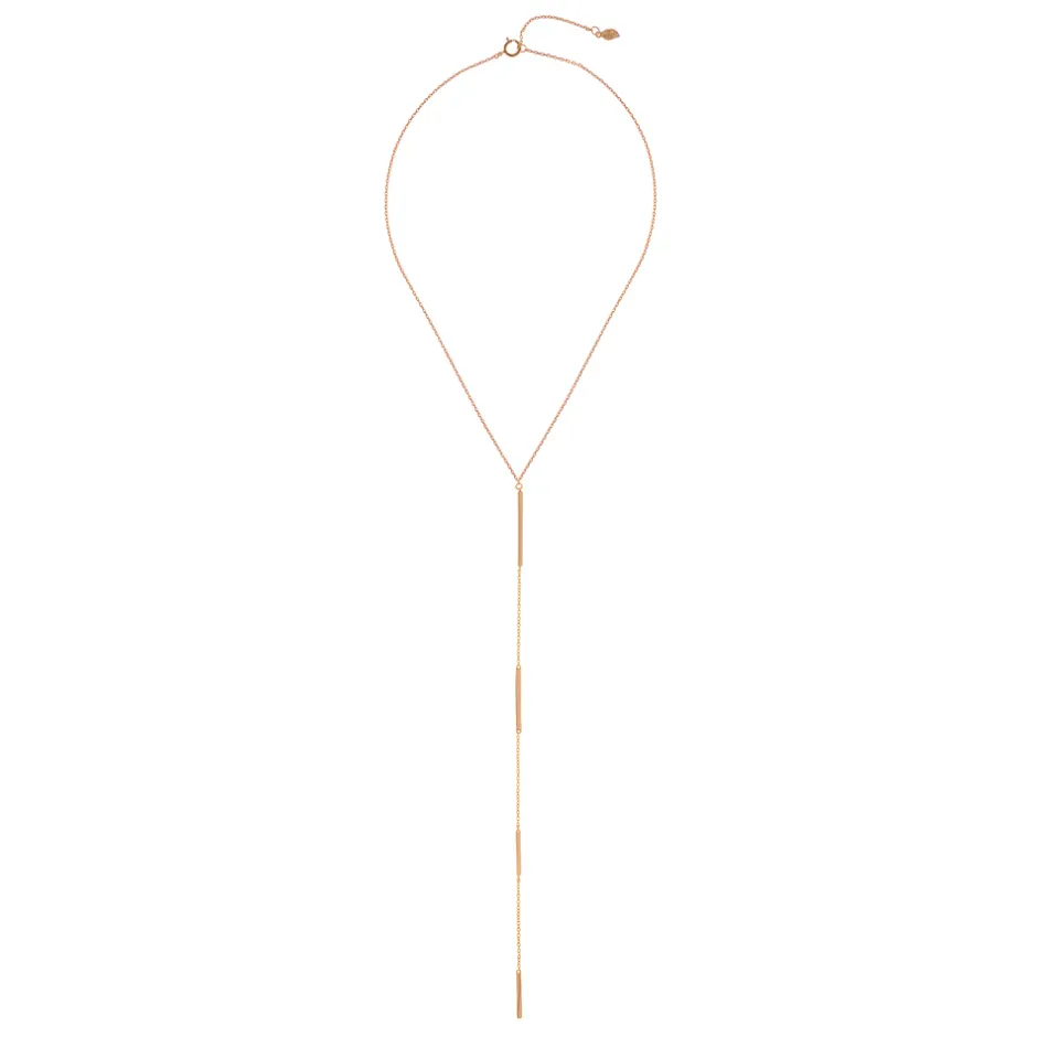 yhalskette_basic__karat_r_3.webp Y-Halskette Basic, 18 Karat Rosegold vergoldet-LEAF Clearance