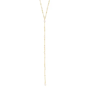 Y-Halskette Flying Pearls, 18 Karat Gelbgold vergoldet-LEAF Outlet