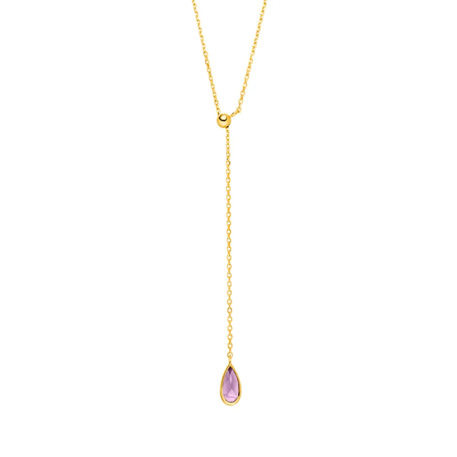 yhalskette_gem_drop_ameth_0-1.webp Y-Halskette Gem Drop, Amethyst, 18 Karat Gelbgold vergoldet-LEAF Clearance