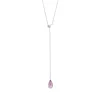 Y-Halskette Gem Drop, Amethyst, 925 Sterlingsilber-LEAF Fashion