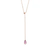 Y-Halskette Gem Drop, Amethyst, 18 Karat Rosegold vergoldet-LEAF New