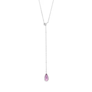 Y-Halskette Gem Drop, Amethyst, 925 Sterlingsilber-LEAF Fashion