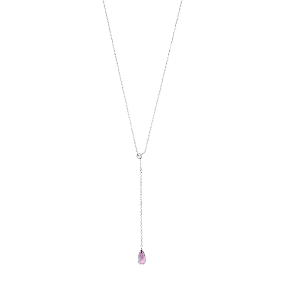 yhalskette_gem_drop_ameth_1.webp Y-Halskette Gem Drop, Amethyst, 925 Sterlingsilber-LEAF Fashion
