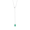 Y-Halskette Gem Drop, Grüner Achat, 925 Sterlingsilber-LEAF Online