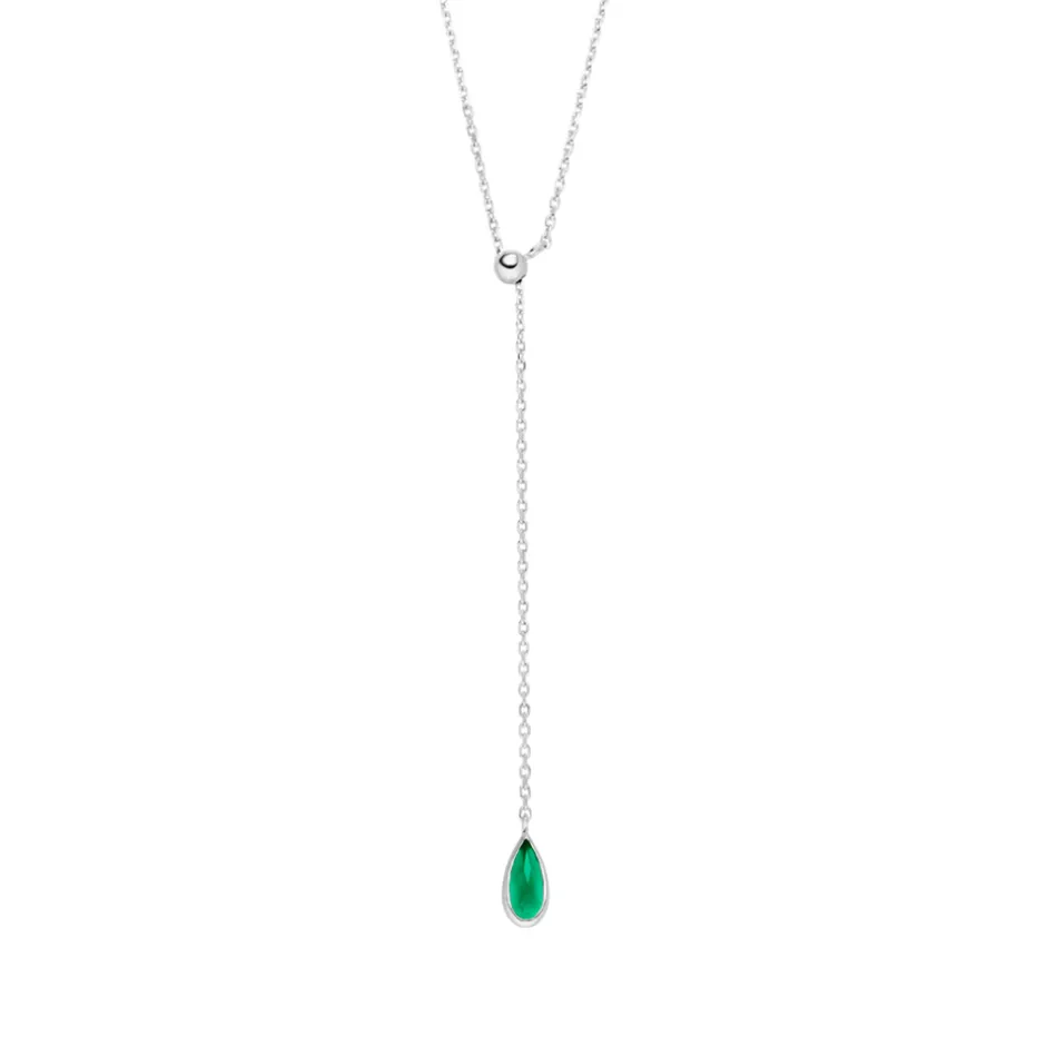 yhalskette_gem_drop_grner_0.webp Y-Halskette Gem Drop, Grüner Achat, 925 Sterlingsilber-LEAF Online