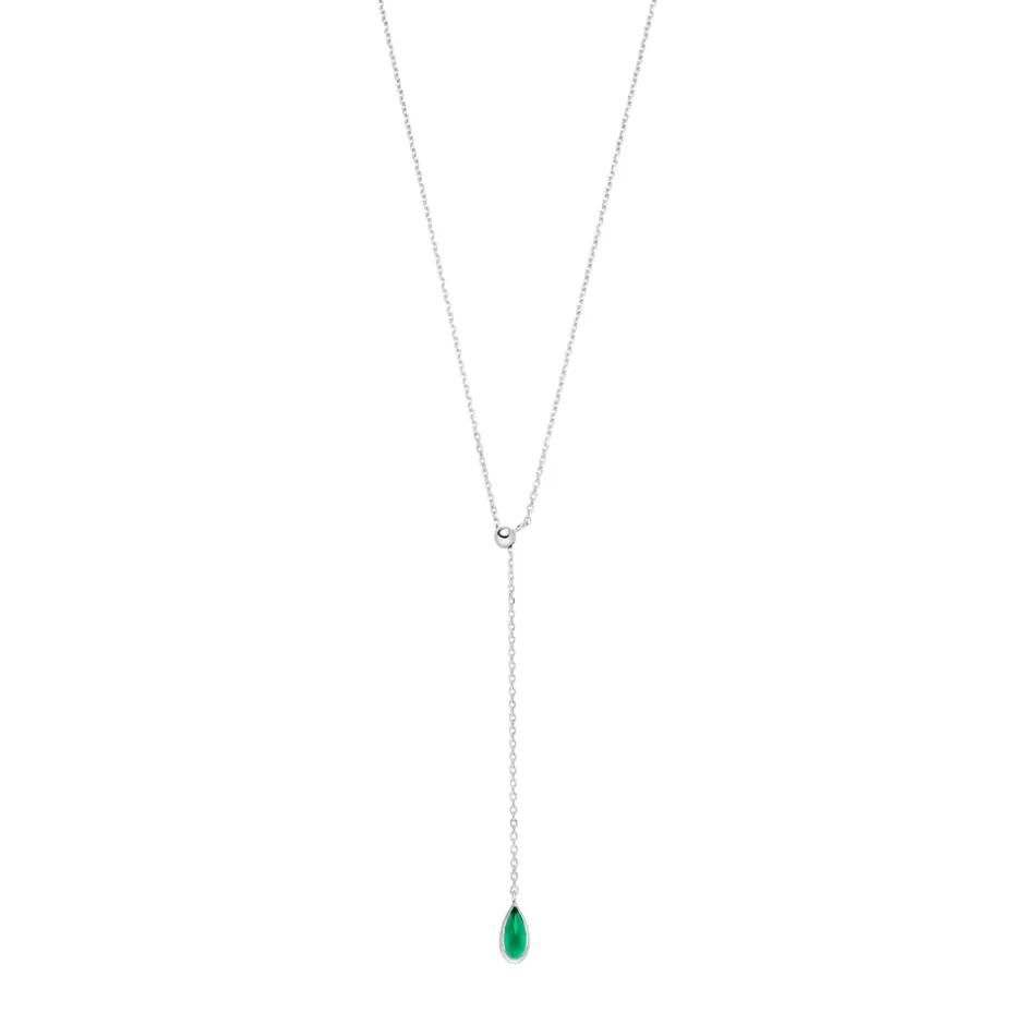 yhalskette_gem_drop_grner_1.webp Y-Halskette Gem Drop, Grüner Achat, 925 Sterlingsilber-LEAF Online